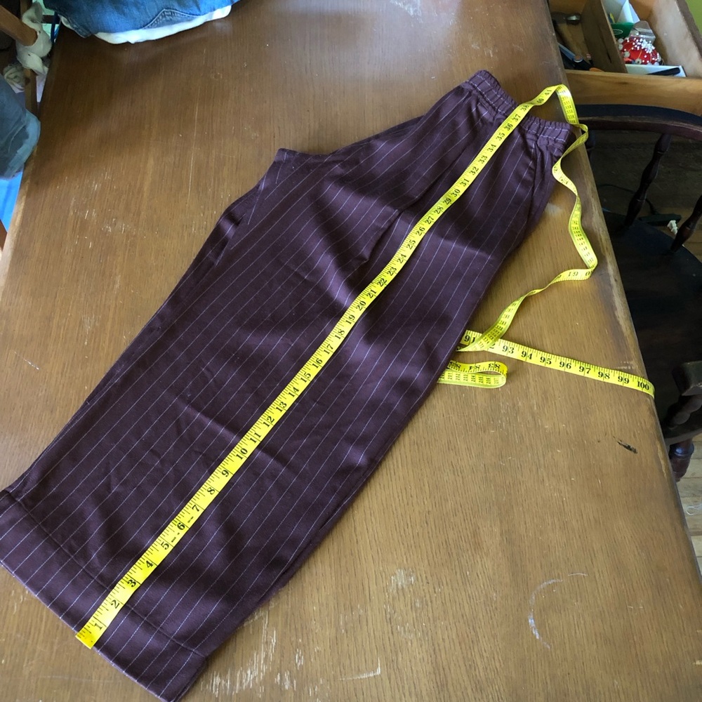 100% Wool brown elastic waist trousers - handmade - Picture 7 of 13